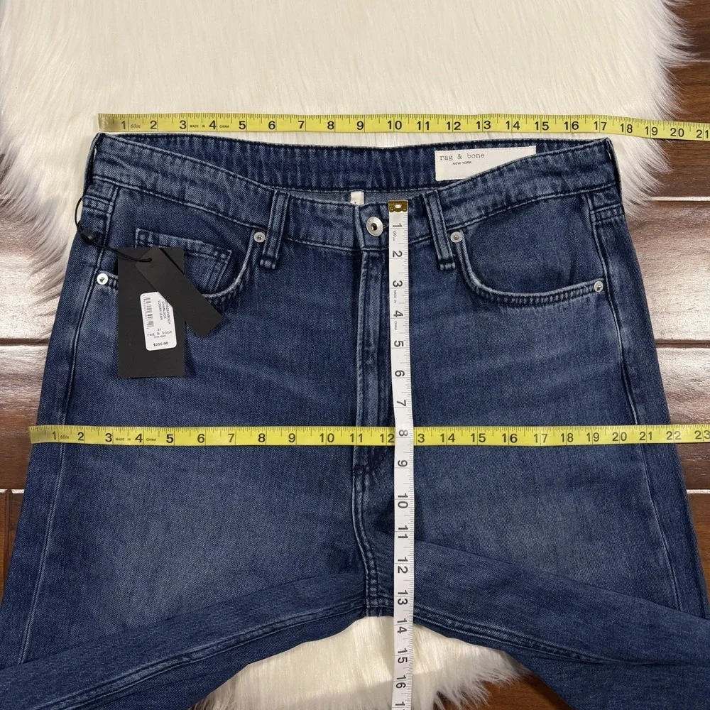 Rag & Bone Women's Size 31 Logan Mid Rise‎ Wide Leg Denim Jeans in Charlock